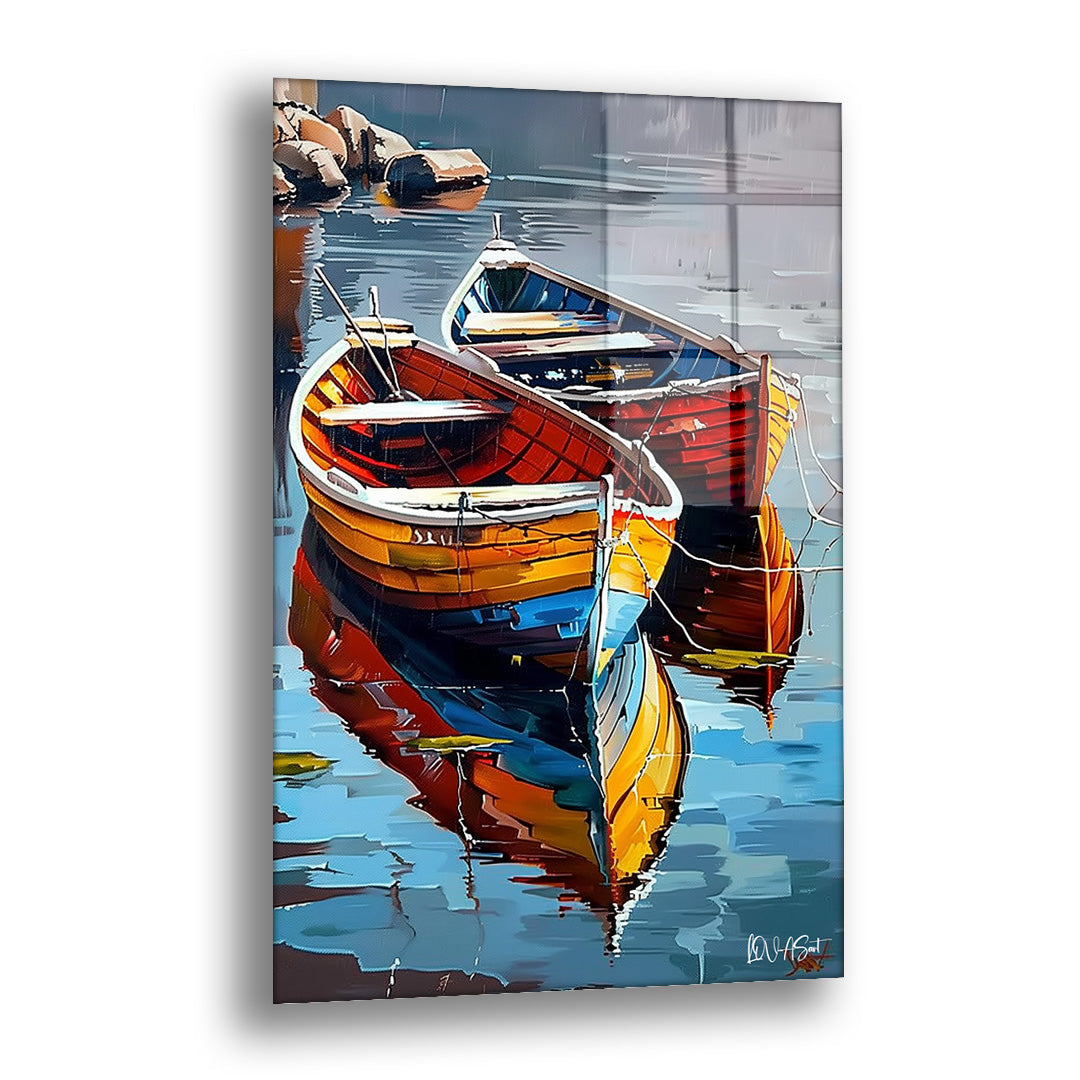 İkiz Kayıklar - Cam Tablo