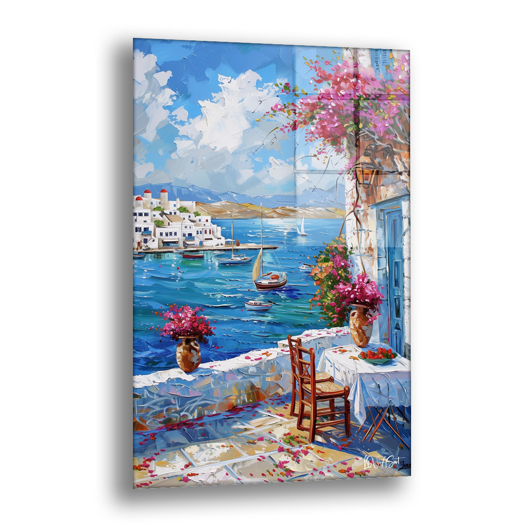 Kayık Manzarası - Cam Tablo