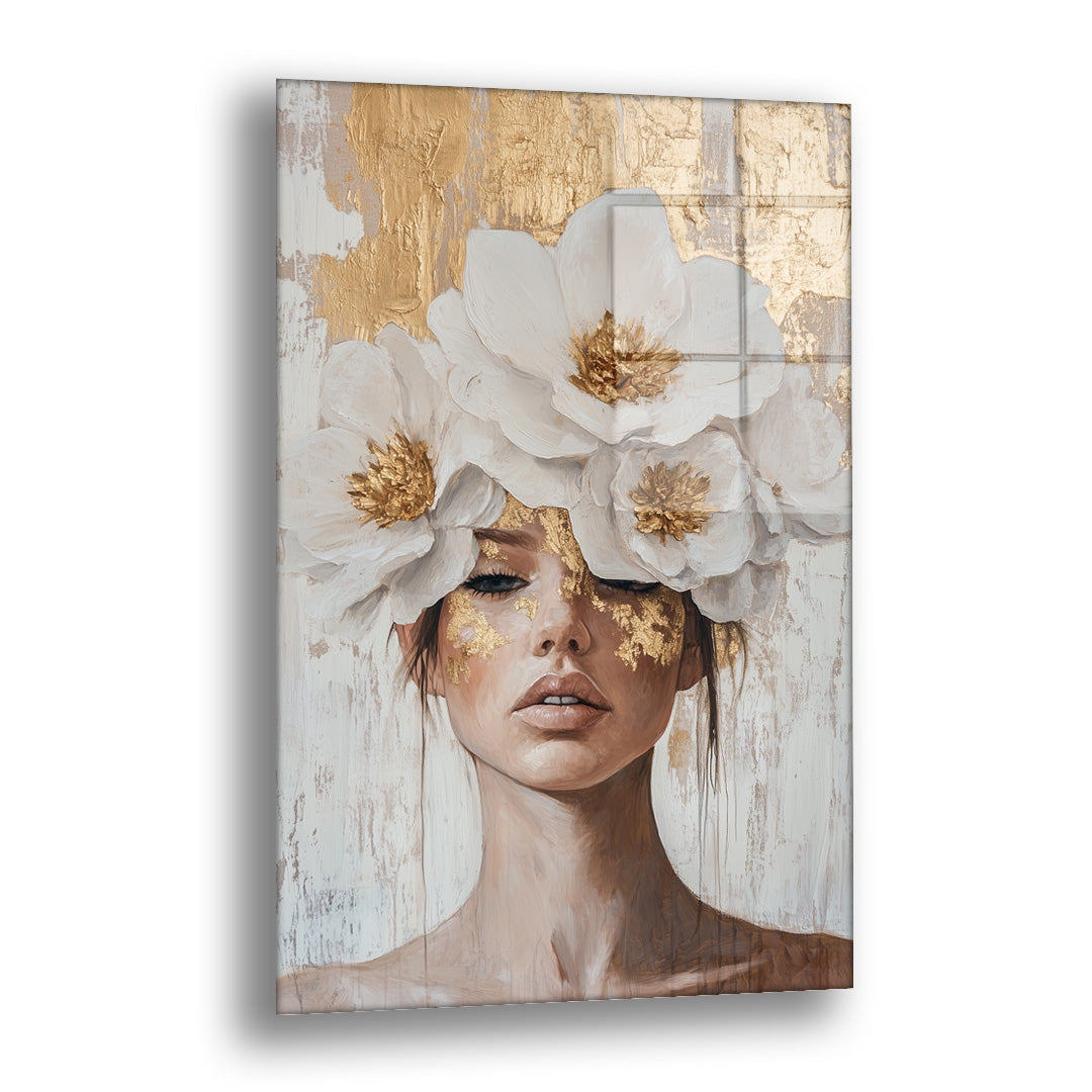 Kısık Gözlü Kadın - Cam Tablo