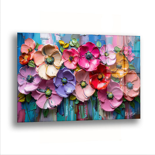 Kuş Çiçekleri - Cam Tablo