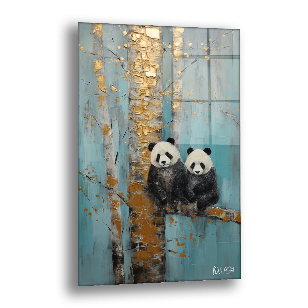 Pandaların Aşkı - Cam Tablo