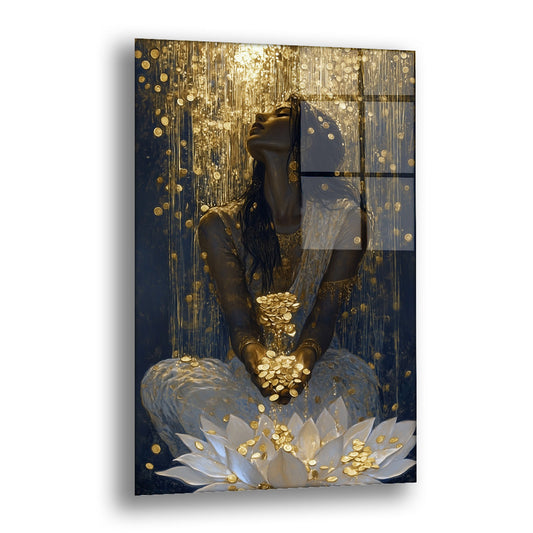 Altın Yağmuru - Cam Tablo