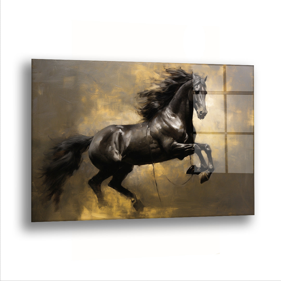 Şahlanmış Siyahlık - Cam Tablo