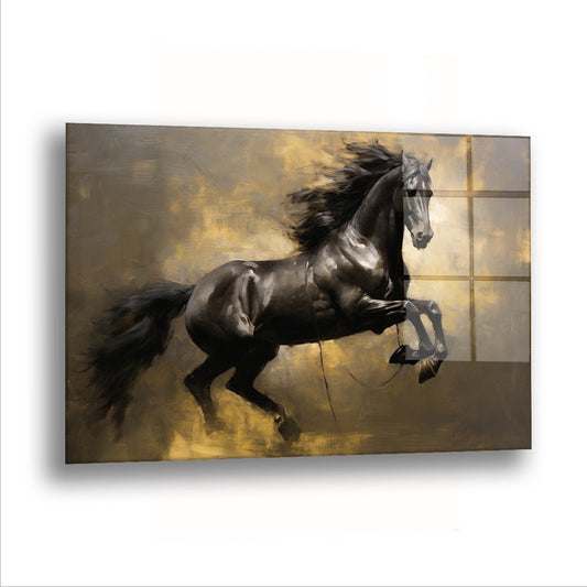 Şahlanmış Siyahlık - Cam Tablo