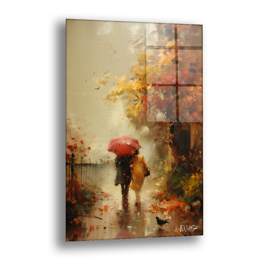 Sonbahar ve Şemsiye - Cam Tablo