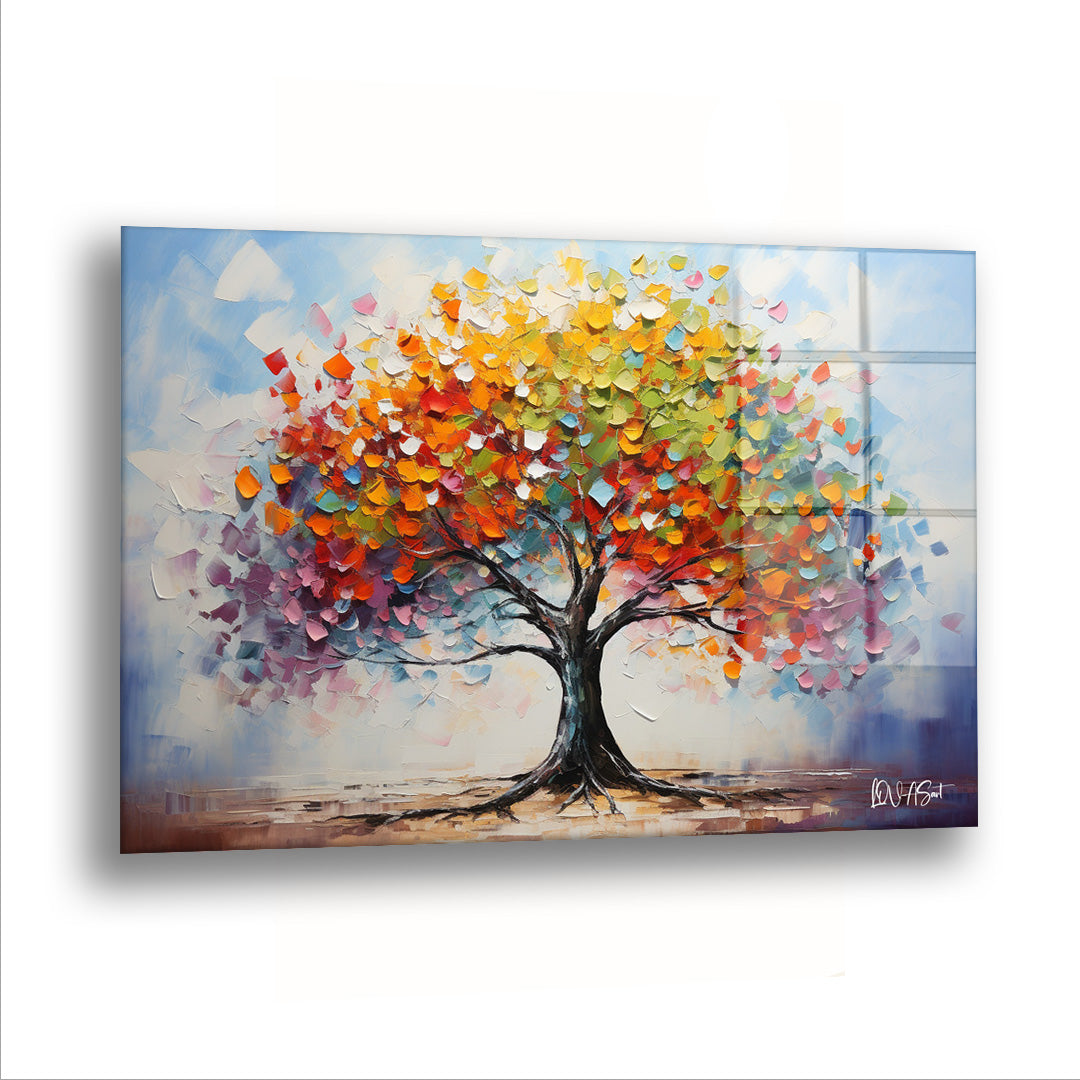 Suluboya Ağacı - Cam Tablo