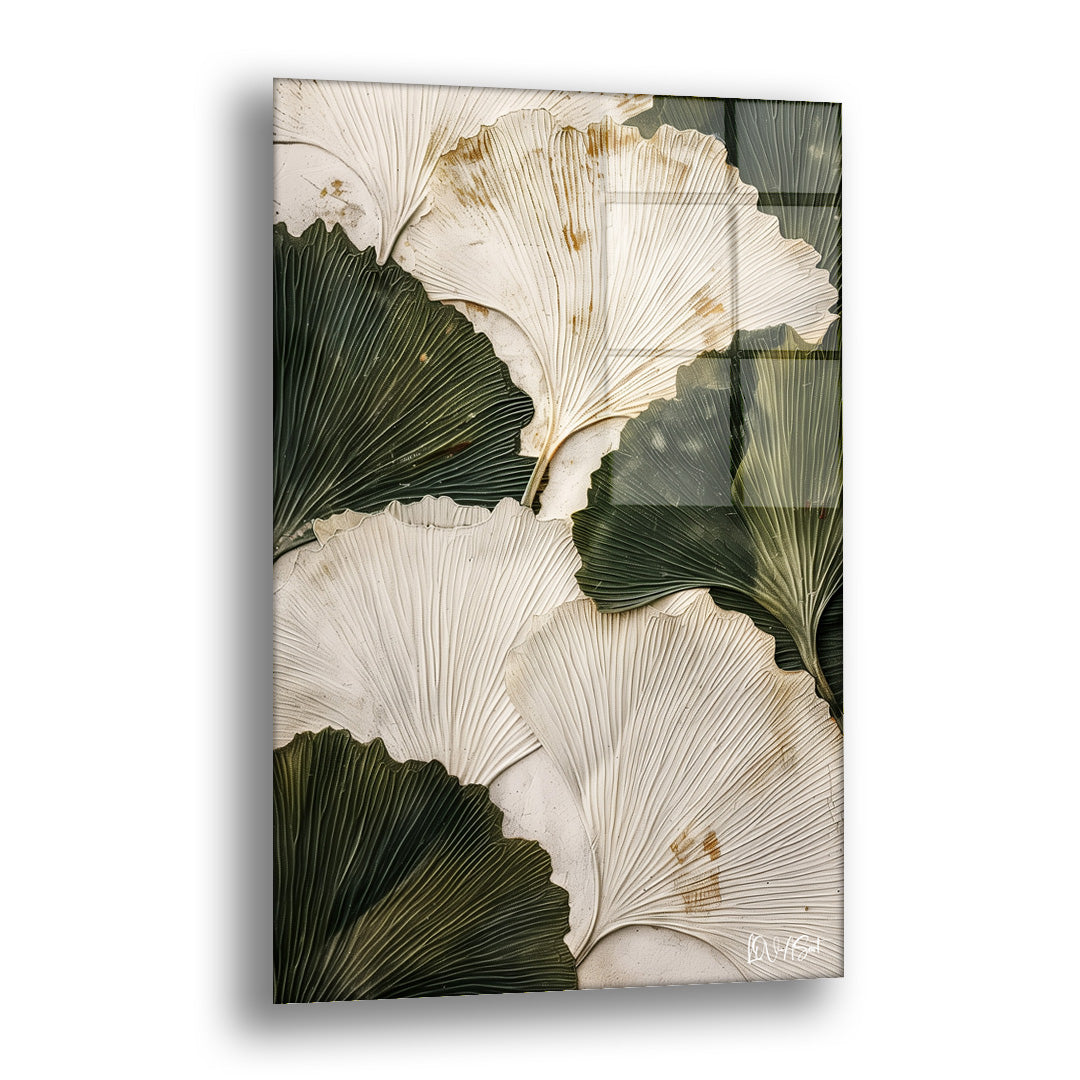 Yelpaze Yapraklar - Cam Tablo