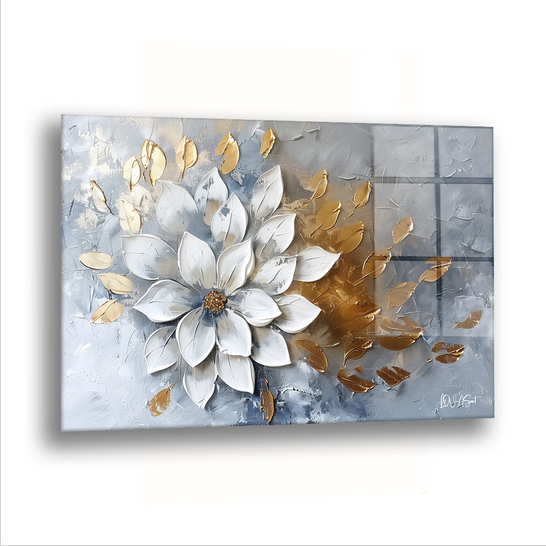 Yıldızı Andıran Çiçek - Cam Tablo