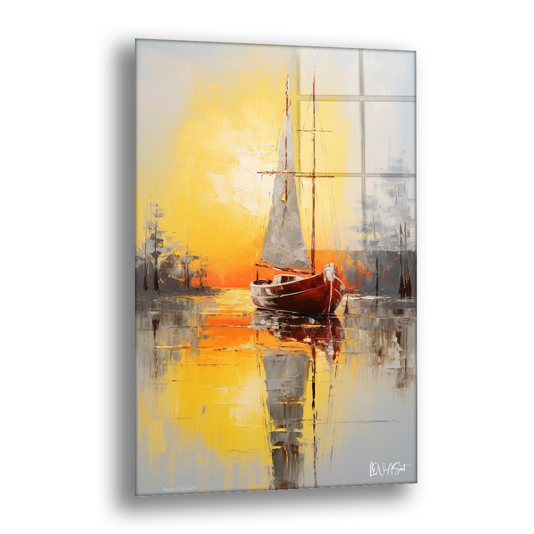 Batan Güneş Manzarası - Cam Tablo