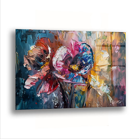 Çiçeğin Renk Karışımı - Cam Tablo