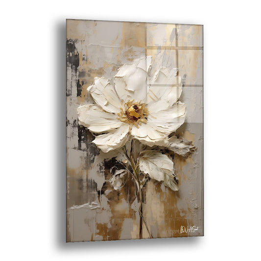 Çiçek Kabartması - Cam Tablo