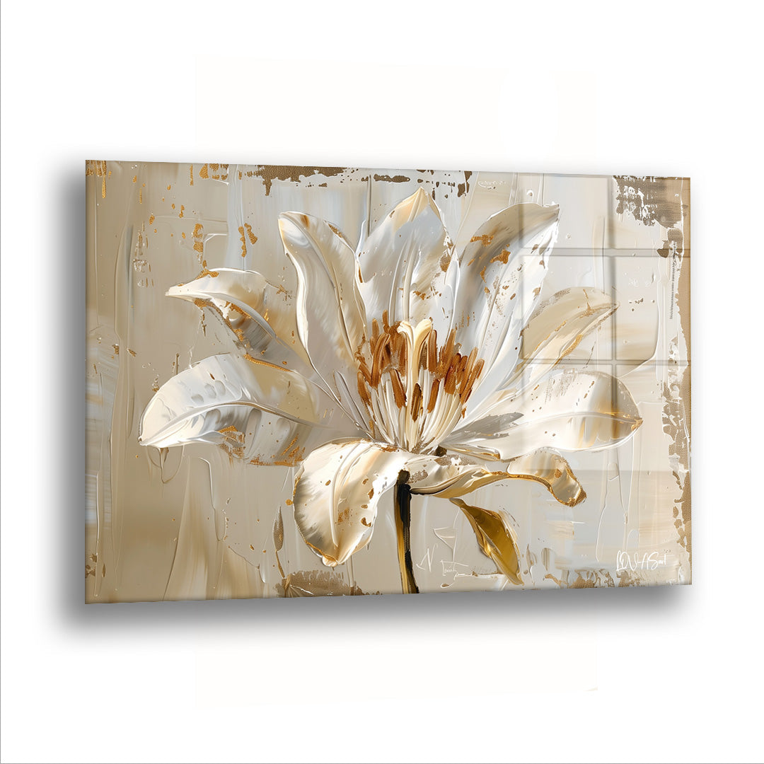 Crinum Çiçeği - Cam Tablo