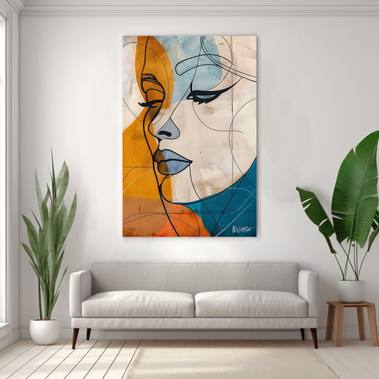 Abstract Kadın kanvas tablo — temalı dekoratif duvar tablosu