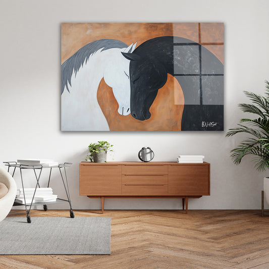 Abstract Atlar cam tablo — farklı açıdan görünüm