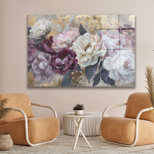 Abstract Demet cam tablo — duvarda dekorasyon görünümü