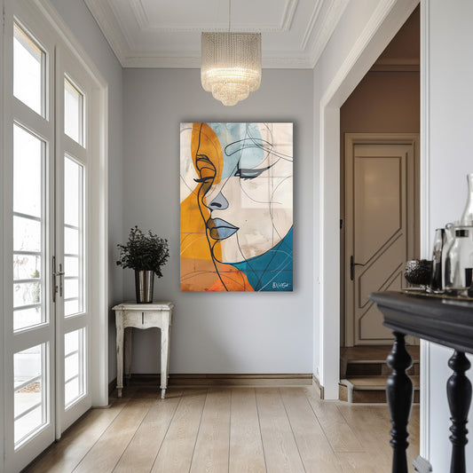 Abstract Kadın 2 cam tablo — iç mekân uygulama örneği