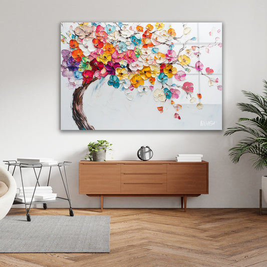 Abstract Renkli cam tablo — farklı açıdan görünüm