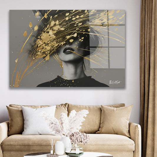 Abstract Sanat cam tablo — duvarda dekorasyon görünümü
