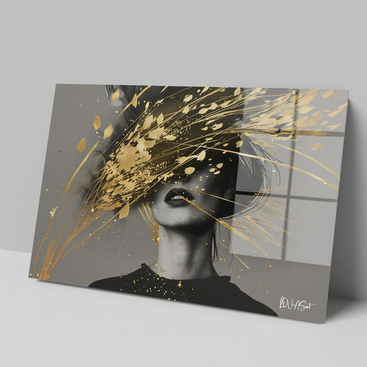 Abstract Sanat cam tablo — iç mekân uygulama örneği