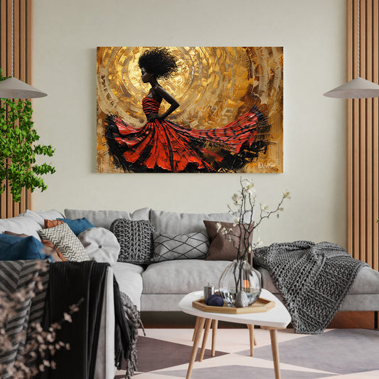 Afrikalı Dans Eden — kanvas tablo, farklı açıdan görünüm