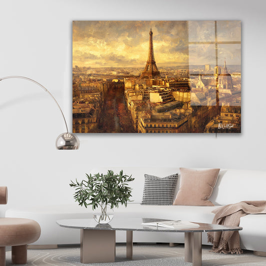 Altın Paris Çatıları cam tablo — farklı açıdan görünüm