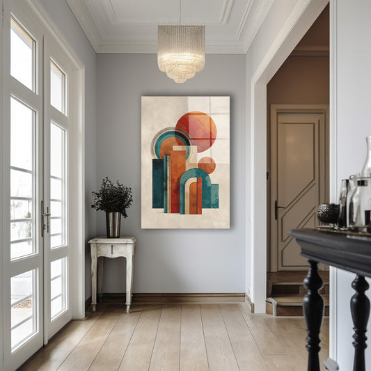 Art Deco Kemerler cam tablo — iç mekân uygulama örneği