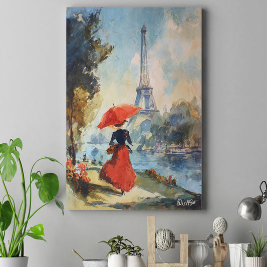 Çiçekli Paris Kıyısı kanvas tablo — farklı açıdan görünüm