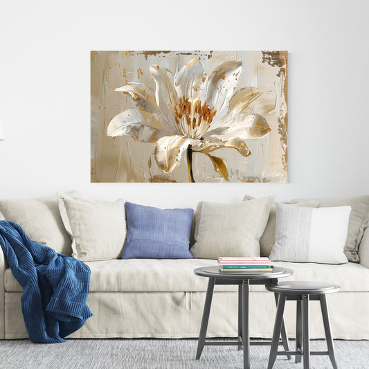 Crinum Çiçeği kanvas tablo — çiçek temalı dekoratif duvar tablosu