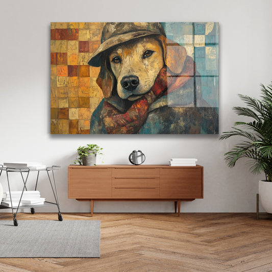 Dedektif Köpek cam tablo — iç mekân uygulama örneği