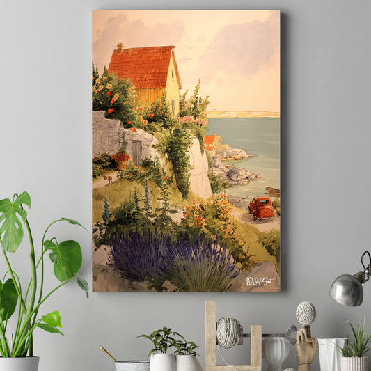 Deniz Kenarı Evi kanvas tablo — farklı açıdan görünüm