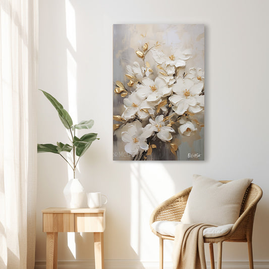 Elegant Kardeşler kanvas tablo — çiçek temalı dekoratif duvar tablosu