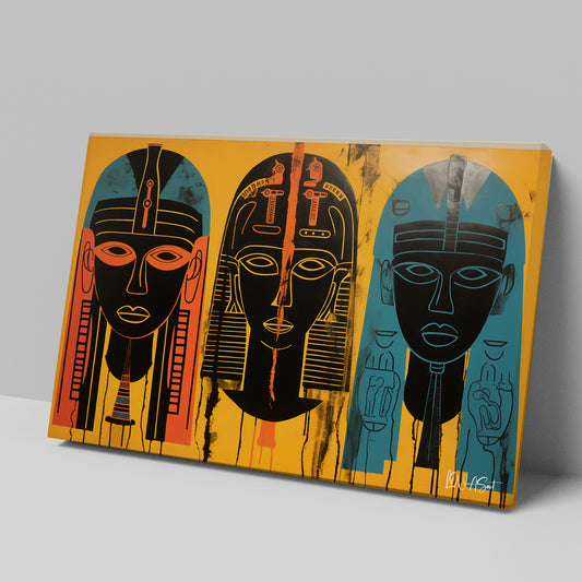 Etnik Maskeler kanvas tablo — duvarda dekorasyon görünümü