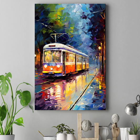 Gece Tramvayı 2 kanvas tablo — farklı açıdan görünüm