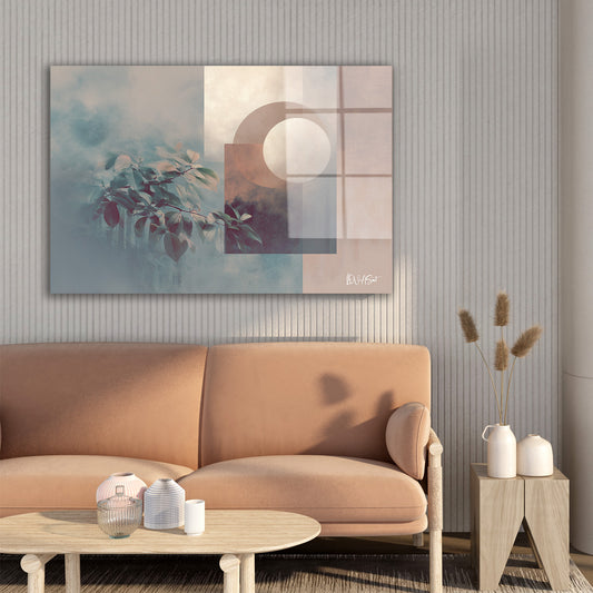 Geometrik Çiçek Kompozisyonu cam tablo — farklı açıdan görünüm