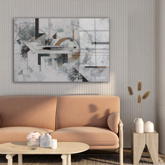 Geometrik Çizgiler cam tablo — farklı açıdan görünüm