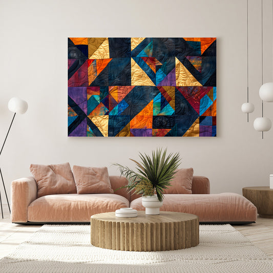 Geometrik Üçgenler kanvas tablo — farklı açıdan görünüm