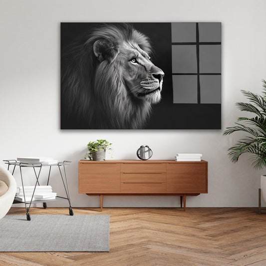Gri Aslan Profili cam tablo — farklı açıdan görünüm