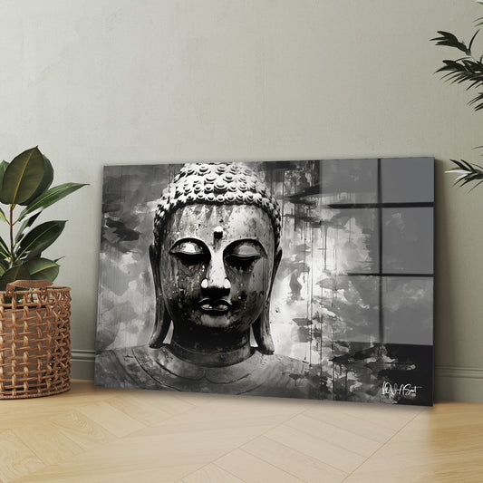 Gri Buda cam tablo — iç mekân uygulama örneği