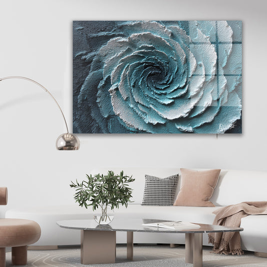 Gümüş Spiral cam tablo — farklı açıdan görünüm