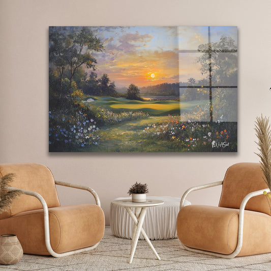 Gün Batımı Arasında cam tablo — duvarda dekorasyon görünümü