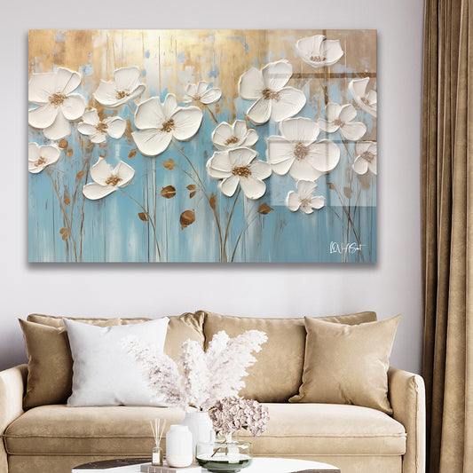 Hayatı Sevdiren cam tablo — duvarda dekorasyon görünümü