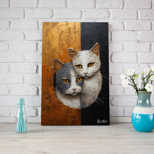 İki Yüzlü Kedi kanvas tablo — farklı açıdan görünüm