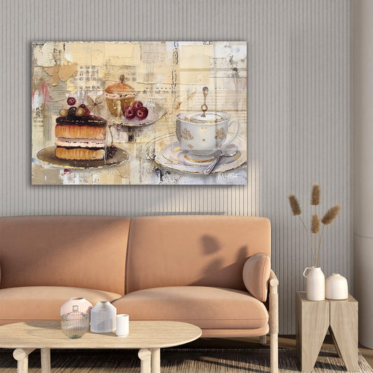 Kahve Pasta Sofrası cam tablo — farklı açıdan görünüm
