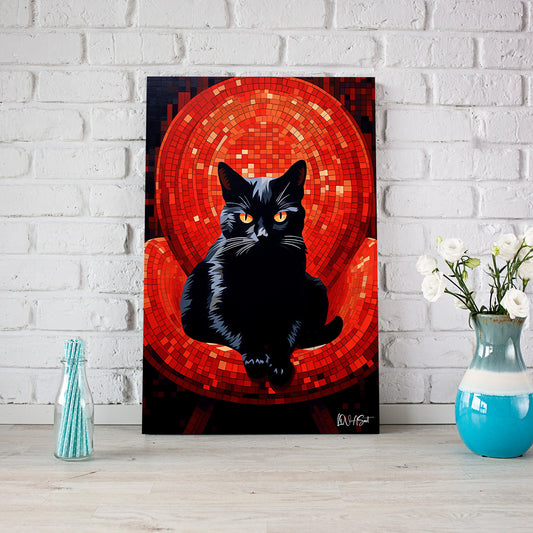 Kara Kedi kanvas tablo — farklı açıdan görünüm