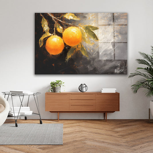 Karanlıkta Limonlar 2 cam tablo — farklı açıdan görünüm