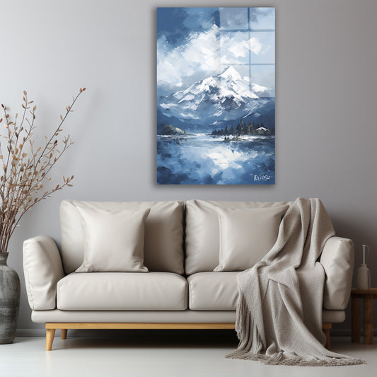 Karlı Dağ cam tablo — iç mekân uygulama örneği