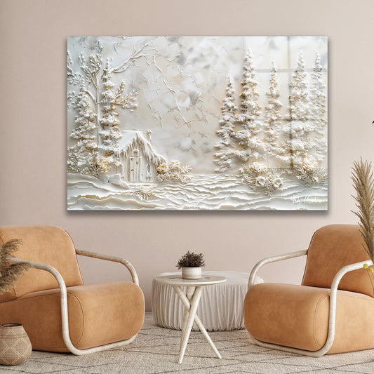 Kartpostal cam tablo — duvarda dekorasyon görünümü