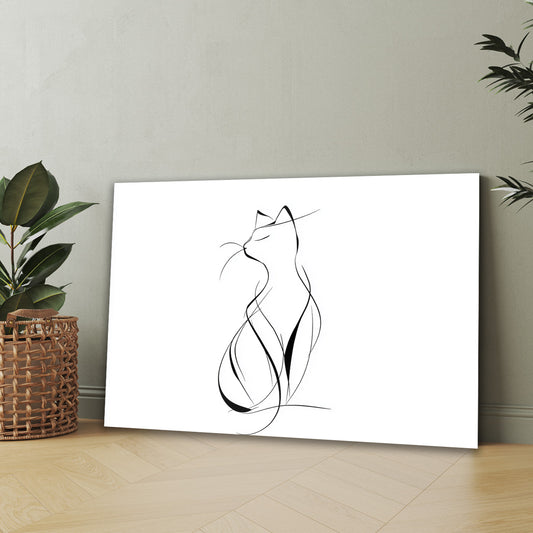 Kedi Çizim cam tablo — iç mekân uygulama örneği