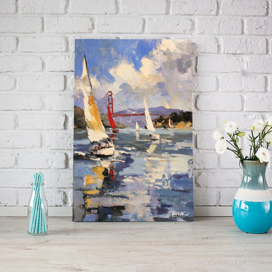 Kırmızı Köprü ve Yelkenler kanvas tablo — farklı açıdan görünüm