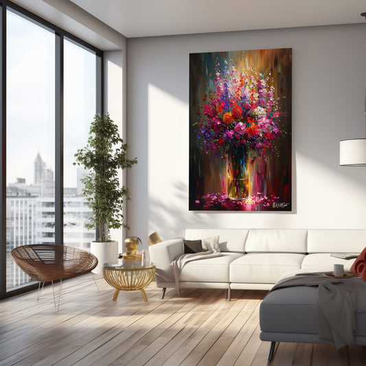 Kuş Çiçeği kanvas tablo — çiçek temalı dekoratif duvar tablosu
